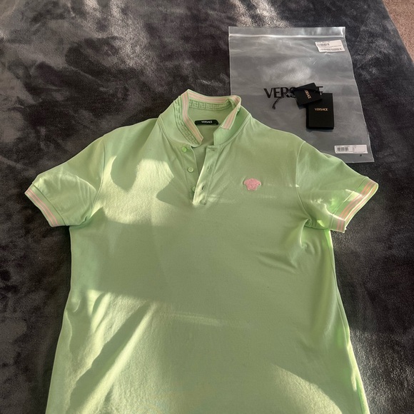Versace Mint Green Polo Shirt - Picture 1 of 5